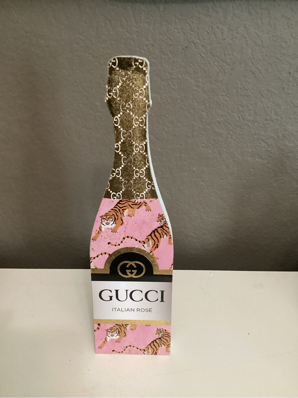 Pink & Gold Tiger Bottle Box